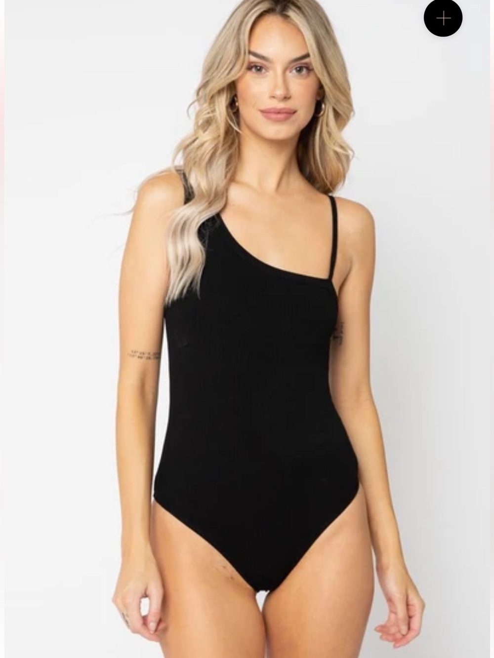 NWT Olivaceous One Shoulder Bodysuit In Black size medium